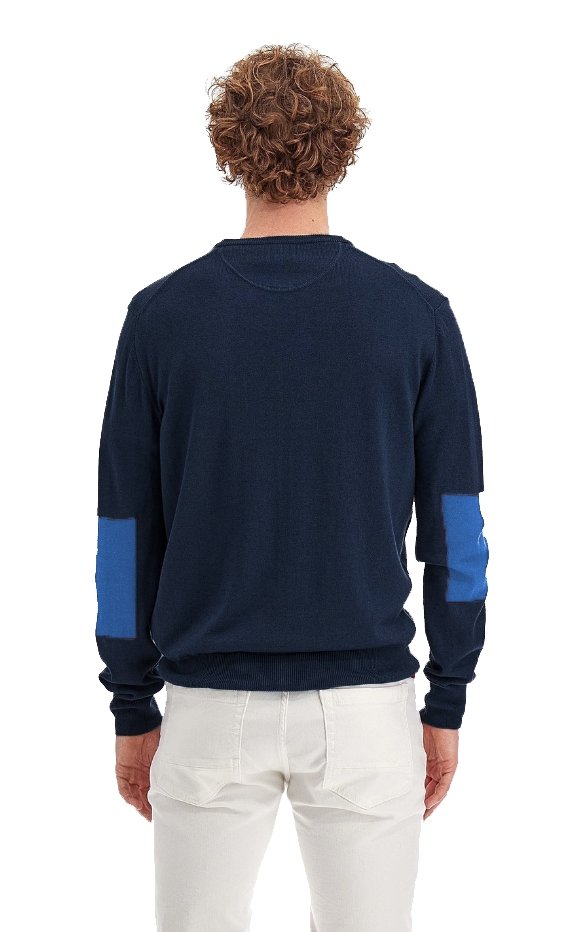 La Martina Blue Cotton Sweater - Fizigo