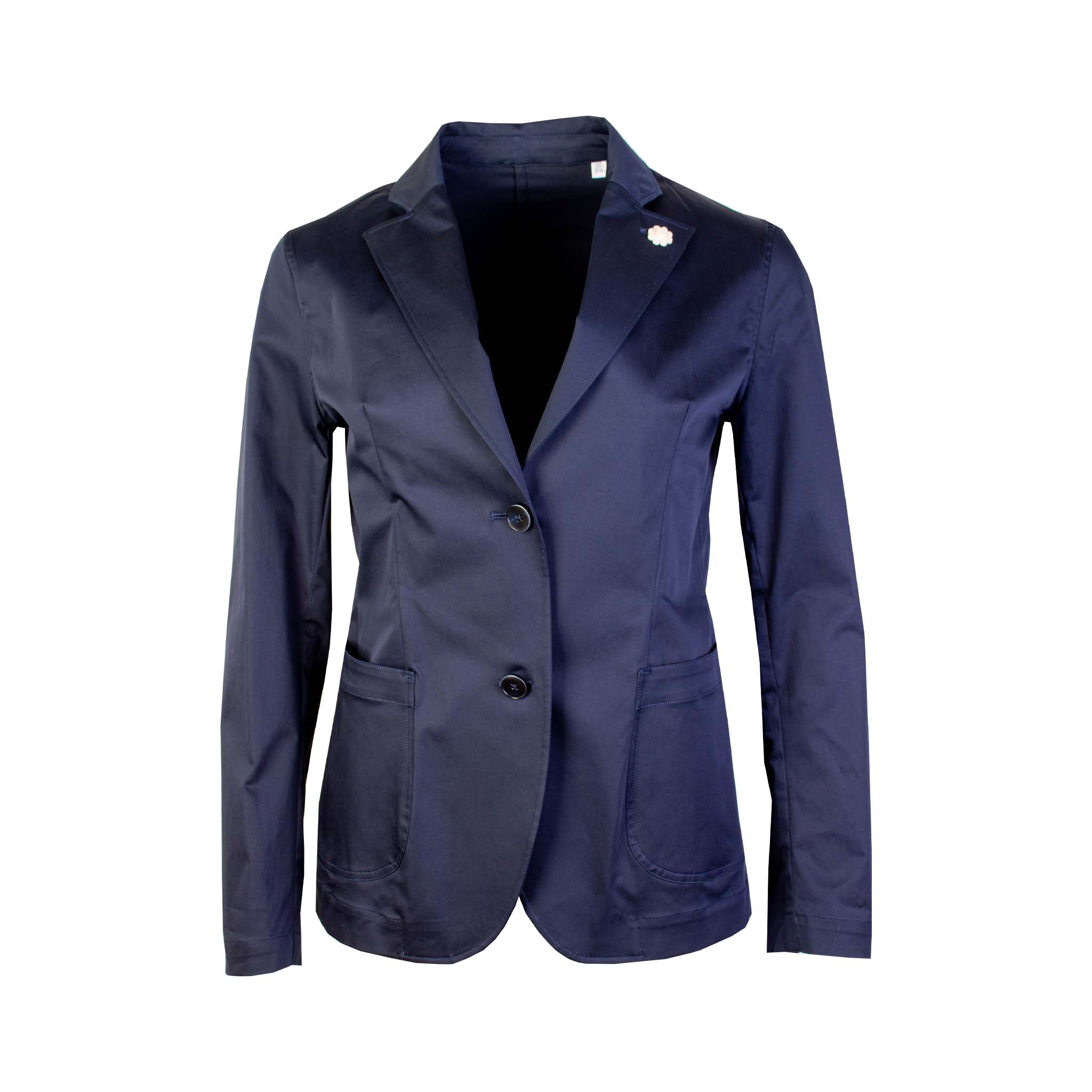 Lardini Blue Two Bottons Cotton Jacket - Fizigo