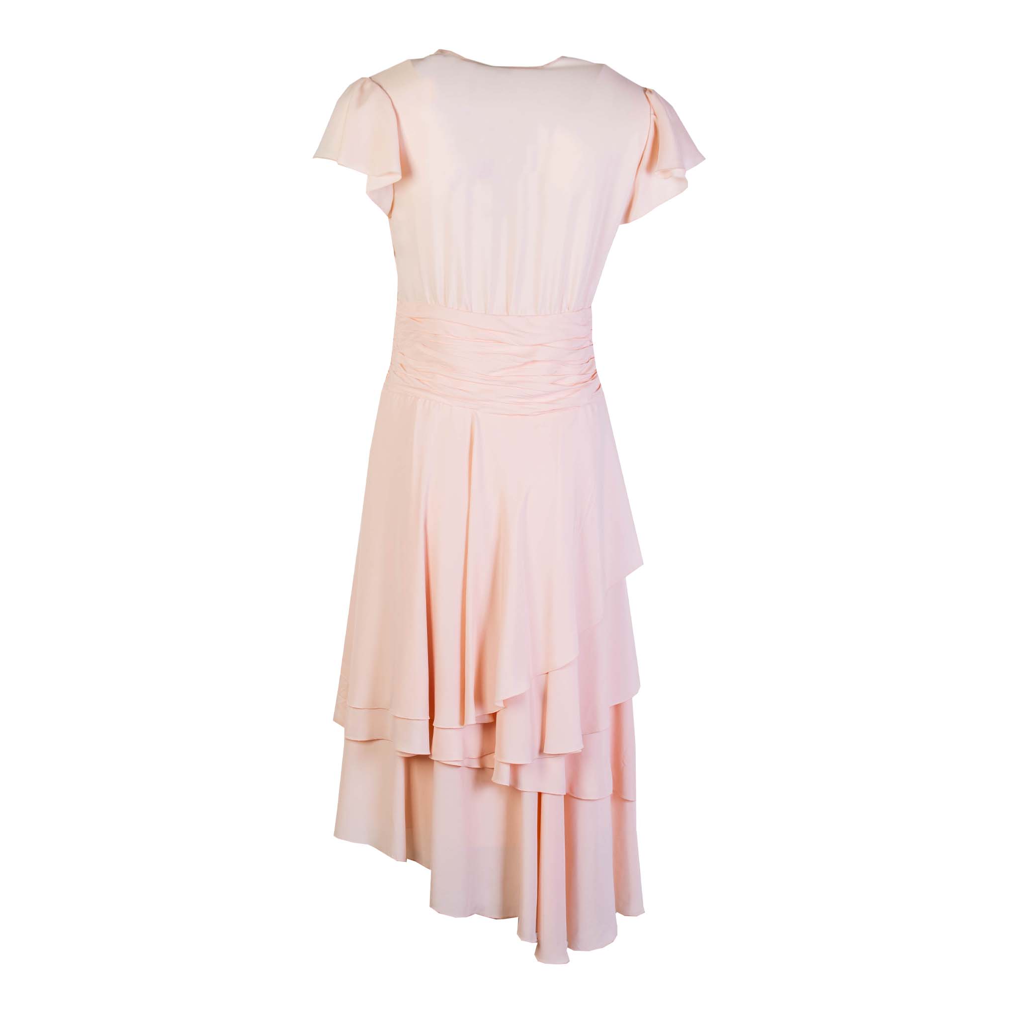 Lardini Pink Ruffled short sleeves Dress - Fizigo