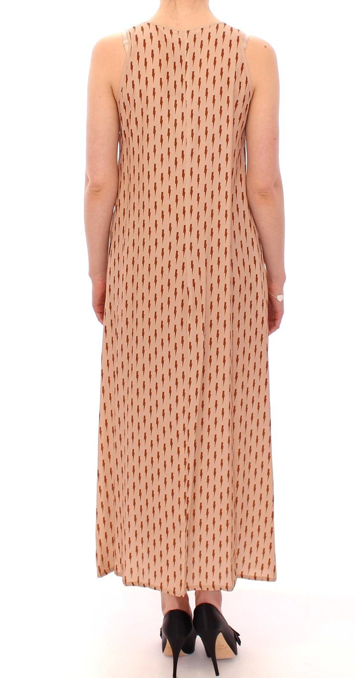 Licia Florio Pink Long Button Front Sleeveless Dress - Fizigo