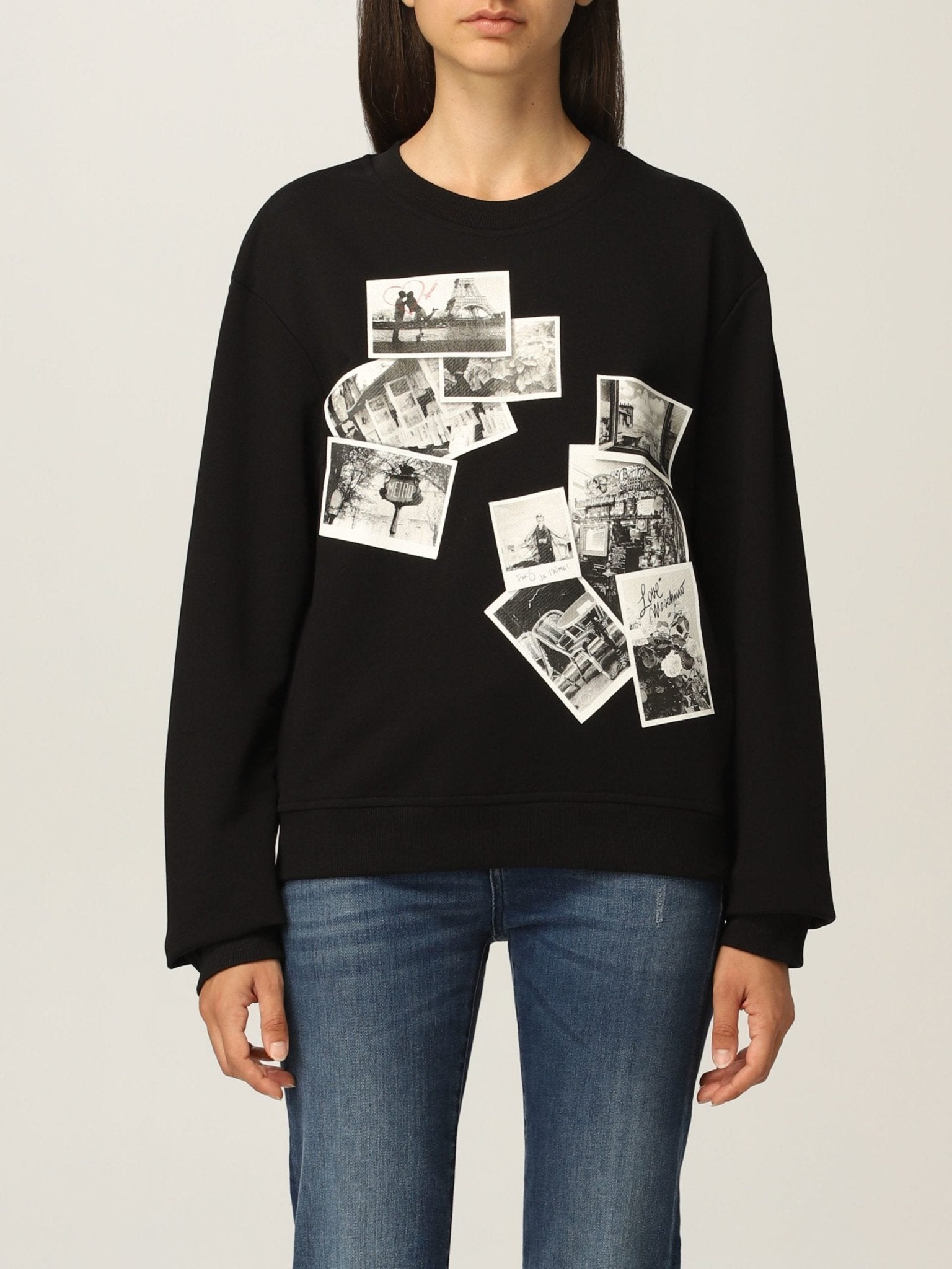 Love Moschino Black Cotton Sweater - Fizigo