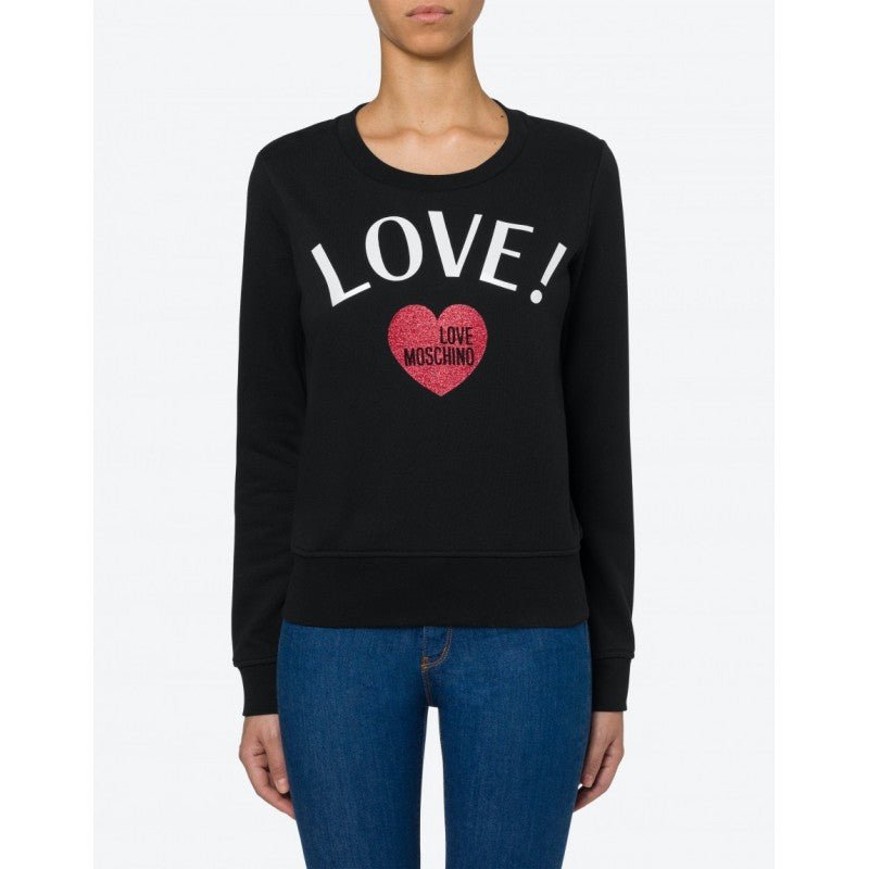 Love Moschino Black Cotton Sweater - Fizigo