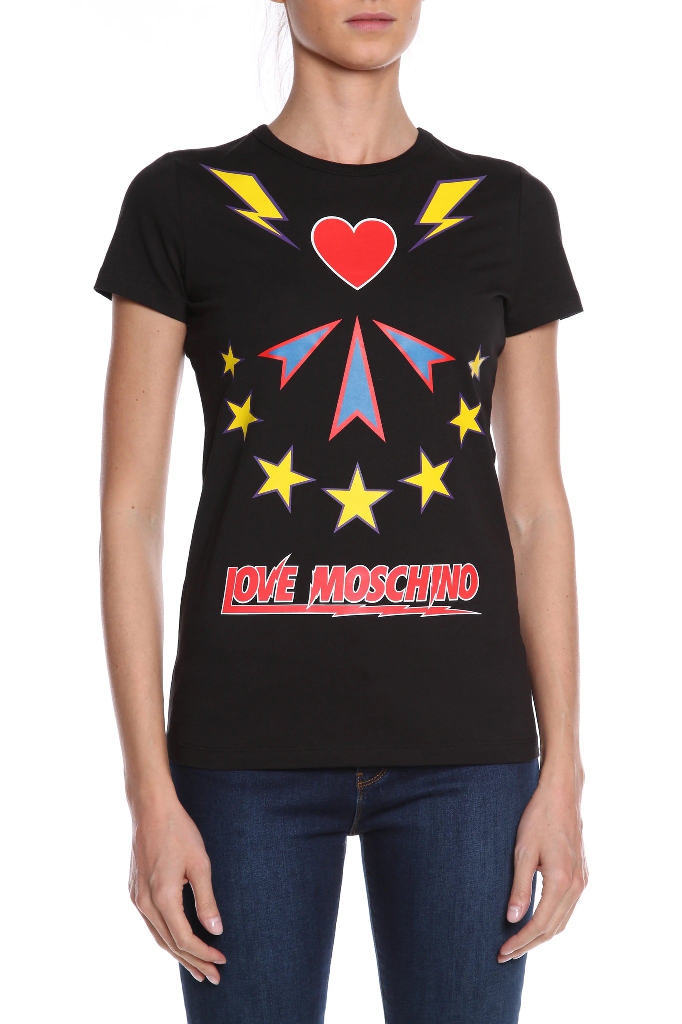 Love Moschino Black Cotton Tops & T-Shirt - Fizigo