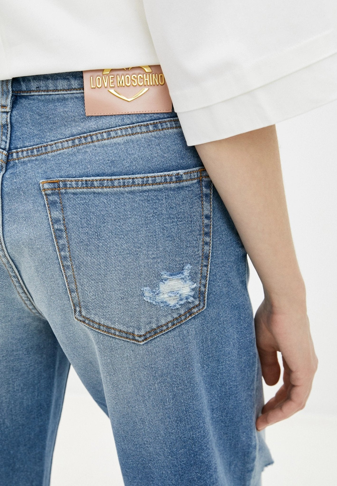 Love Moschino Blue Cotton Jeans & Pant - Fizigo