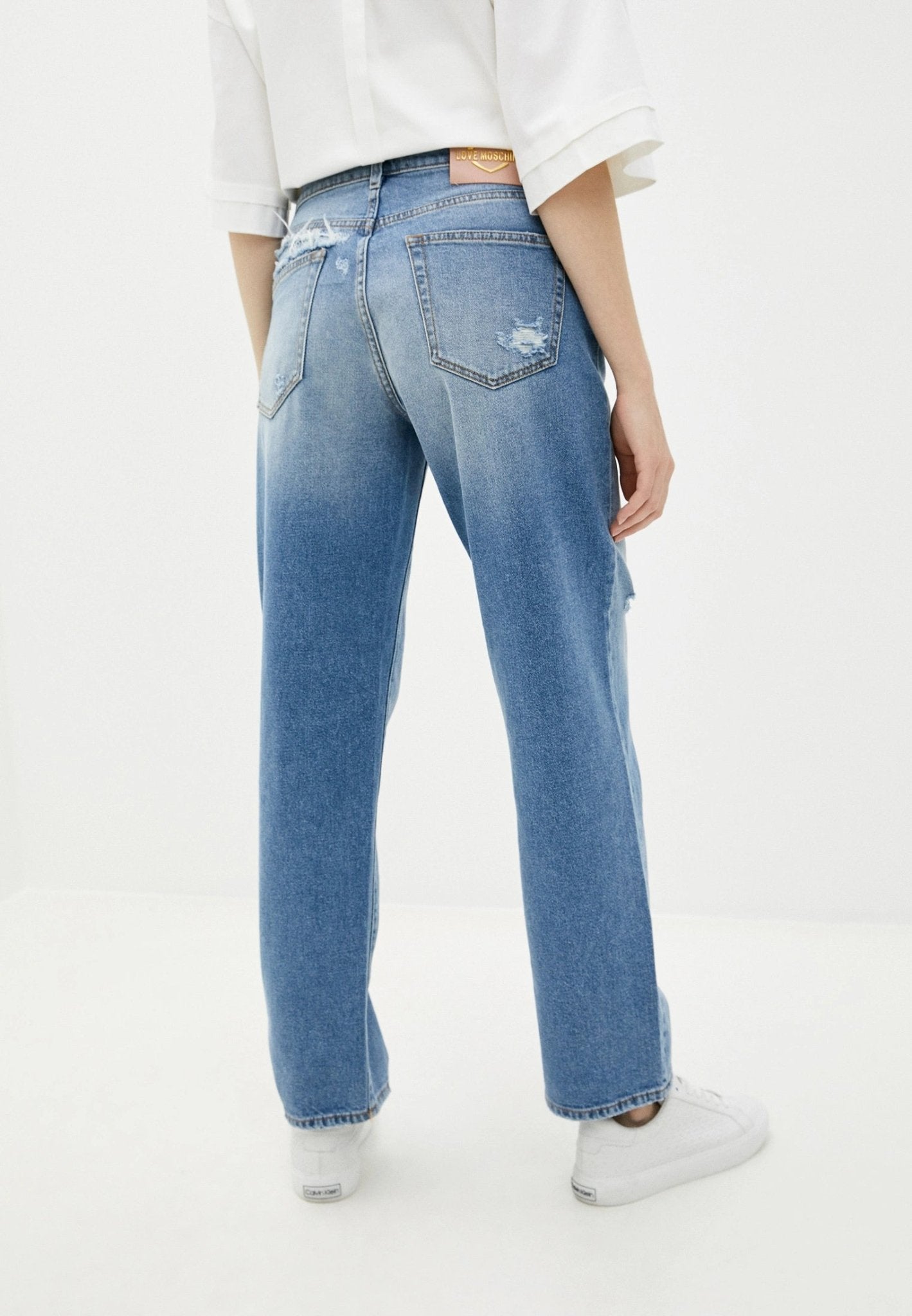 Love Moschino Blue Cotton Jeans & Pant - Fizigo