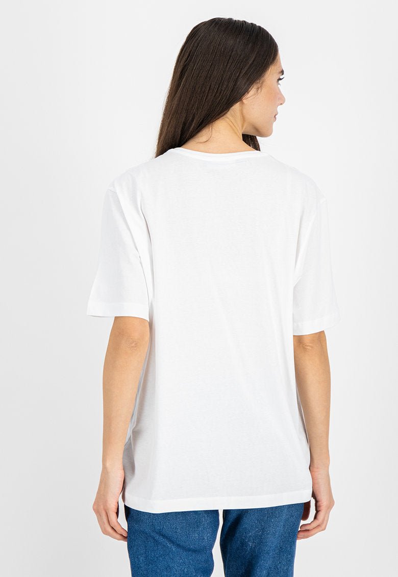 Love Moschino White Cotton Tops & T-Shirt - Fizigo