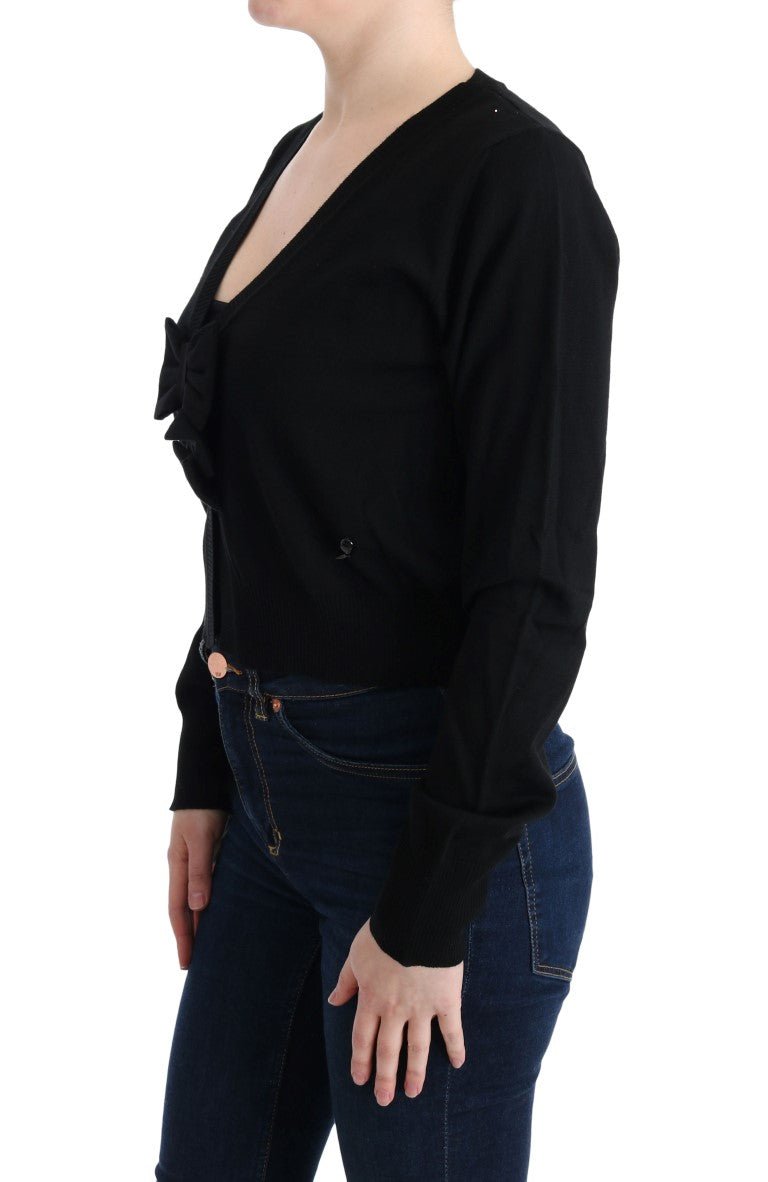 MARGHI LO' Black Wool Blouse Sweater - Fizigo