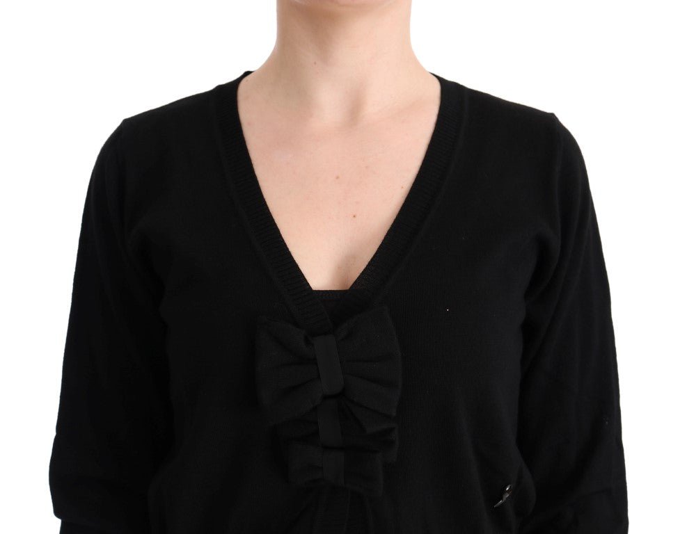 MARGHI LO' Black Wool Blouse Sweater - Fizigo