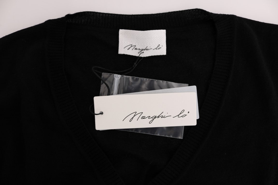 MARGHI LO' Black Wool Blouse Sweater - Fizigo