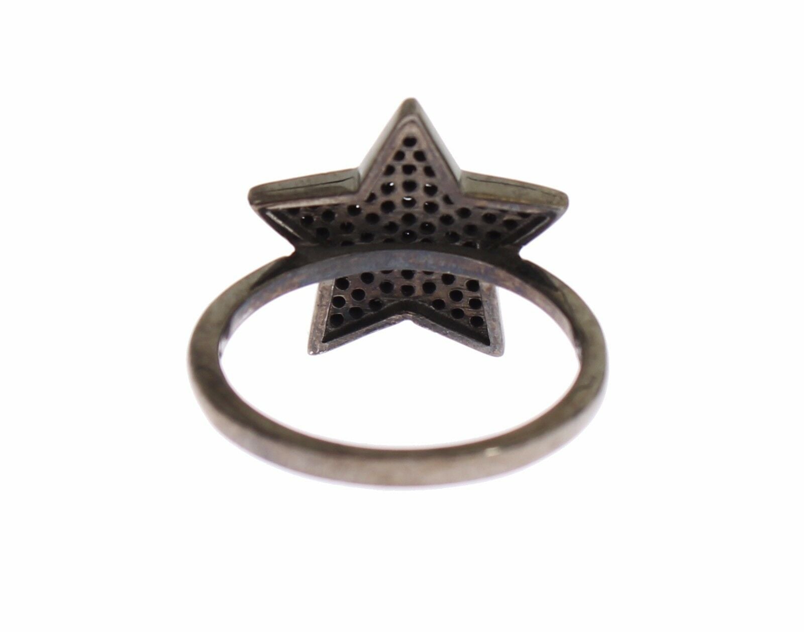 Nialaya Black CZ Star 925 Silver Womens Ring - Fizigo