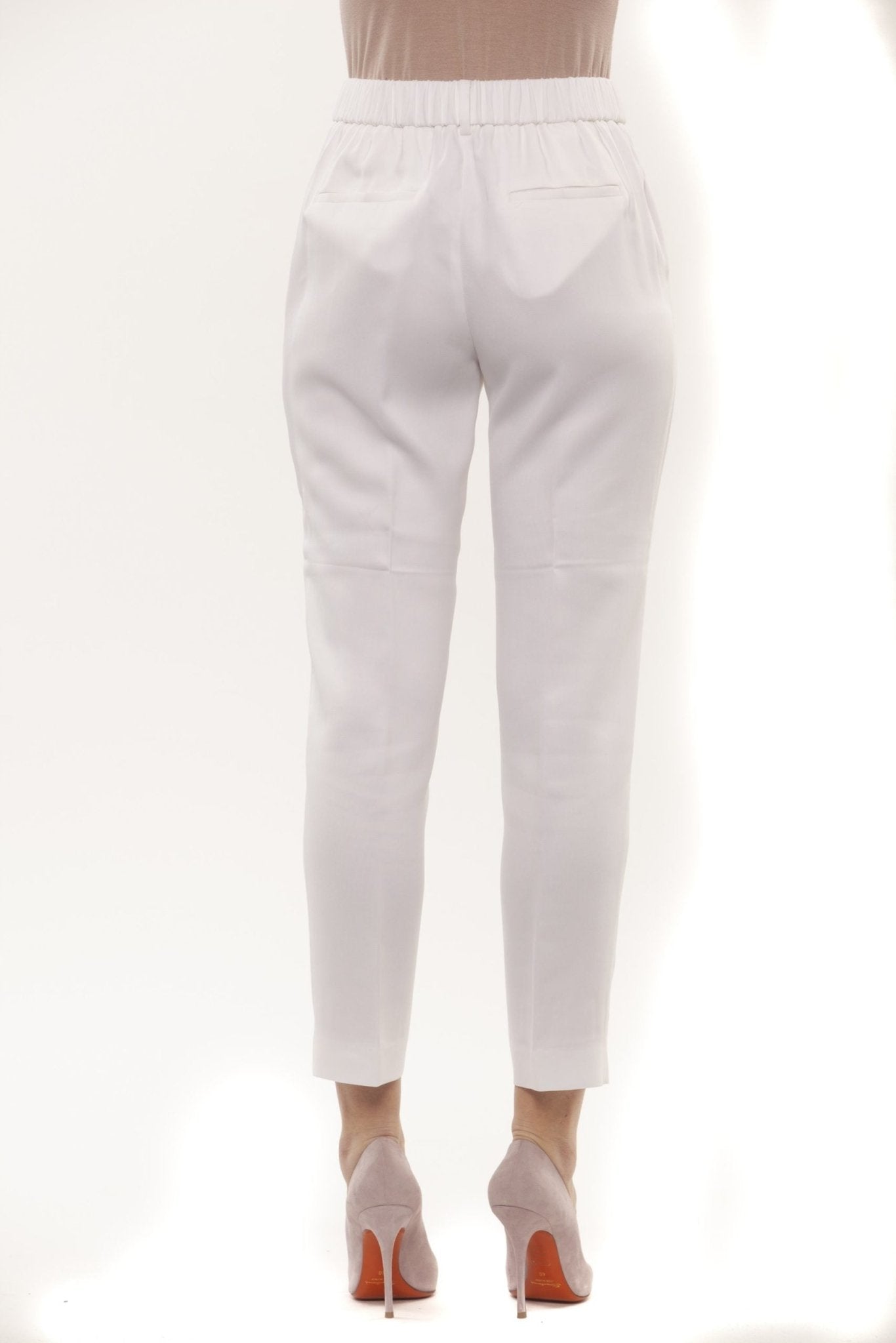 Peserico White Viscose Jeans & Pant - Fizigo