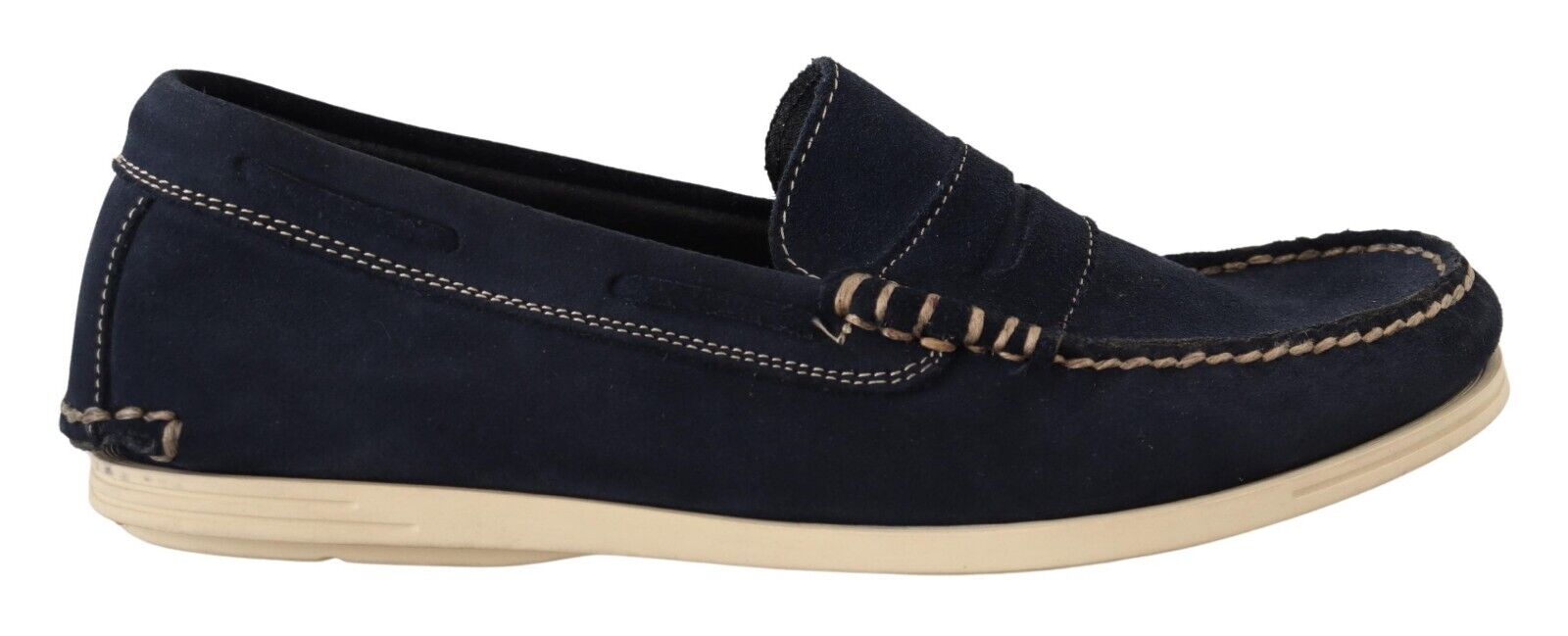 Pollini Blue Suede Low Top Mocassin Loafers Casual Men Shoes - Fizigo