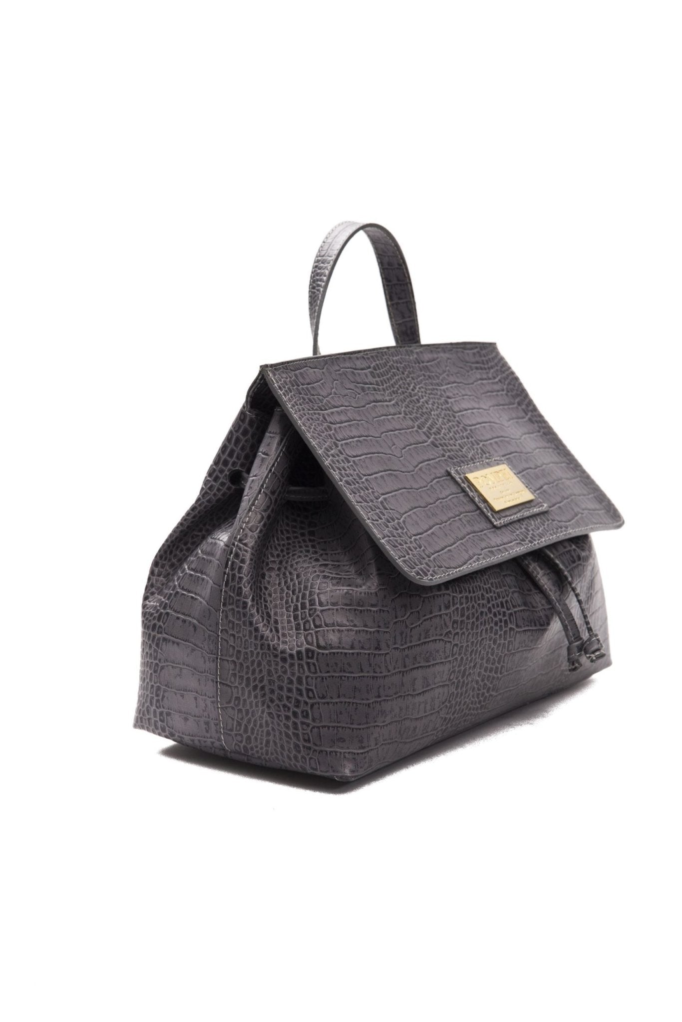 Pompei Donatella Gray Leather Handbag - Fizigo