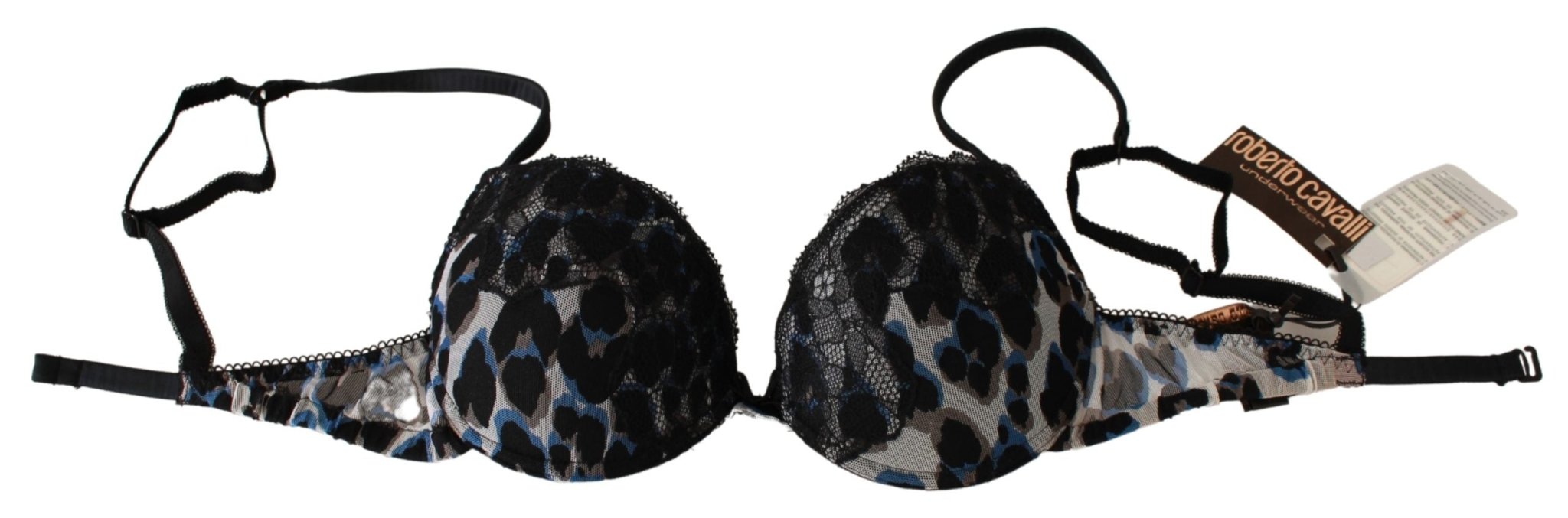 Roberto Cavalli Black Lace Reggiseno Nylon Bra Underwear - Fizigo