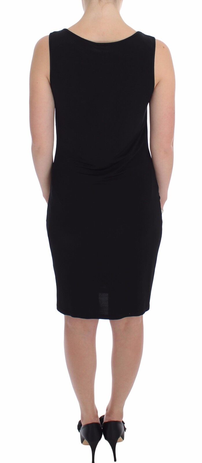 Roccobarocco Black Stretch Wiggle Pencil Sheath Bodycon Dress - Fizigo