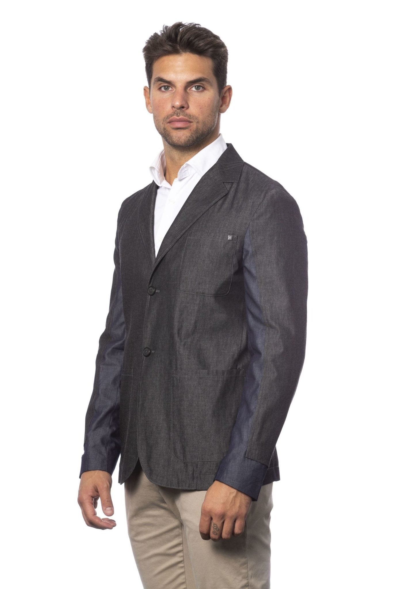 Verri Gray Cotton Blazer - Fizigo